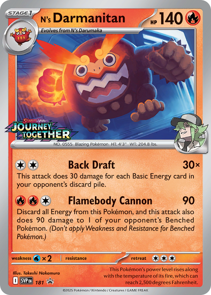 N's Darmanitan – Scarlet & Violet Black Star Promos 181 Pokémon card