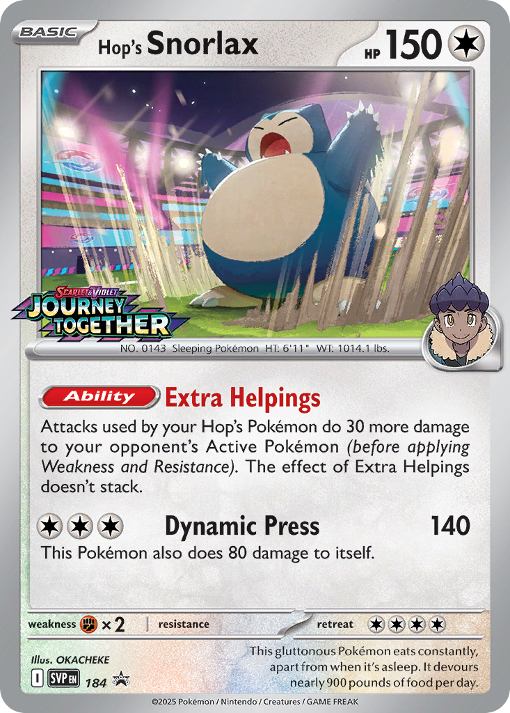 Hop's Snorlax – Scarlet & Violet Black Star Promos 184 Pokémon card