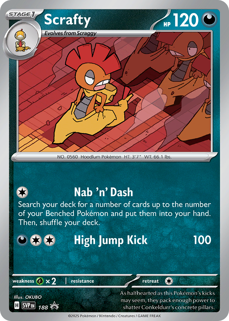 Scrafty – Scarlet & Violet Black Star Promos 188 Pokémon card