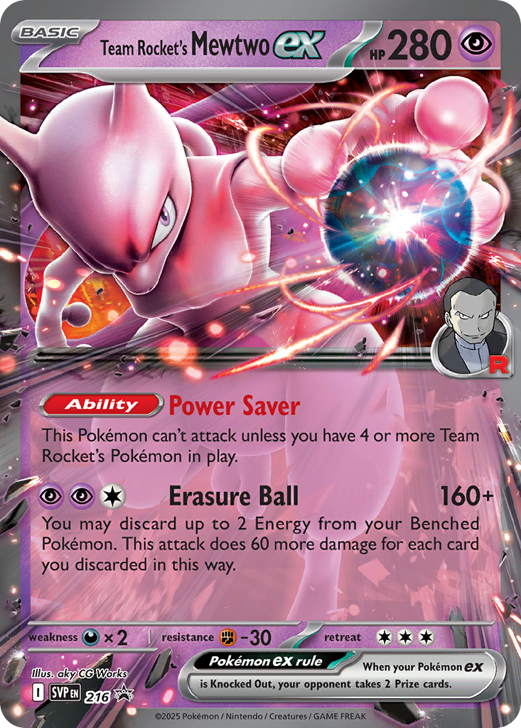 Team Rocket's Mewtwo ex – Scarlet & Violet Black Star Promos 216 Pokémon card