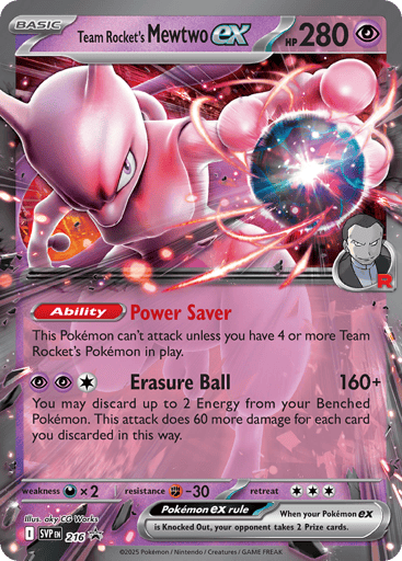 Team Rocket's Mewtwo ex - Scarlet & Violet Black Star Promos 216