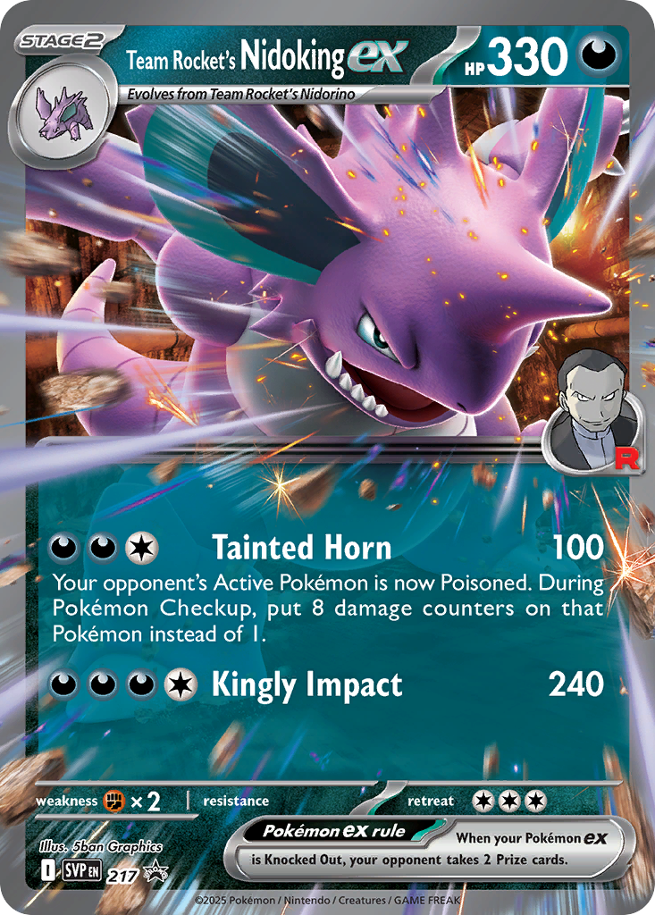 Team Rocket's Nidoking ex – Scarlet & Violet Black Star Promos 217 Pokémon card