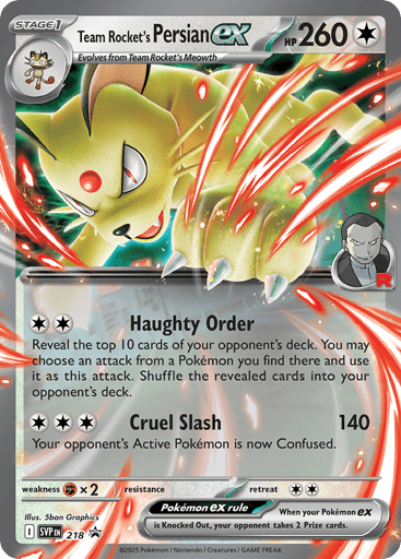 Team Rocket's Persian ex - Scarlet & Violet Black Star Promos 218
