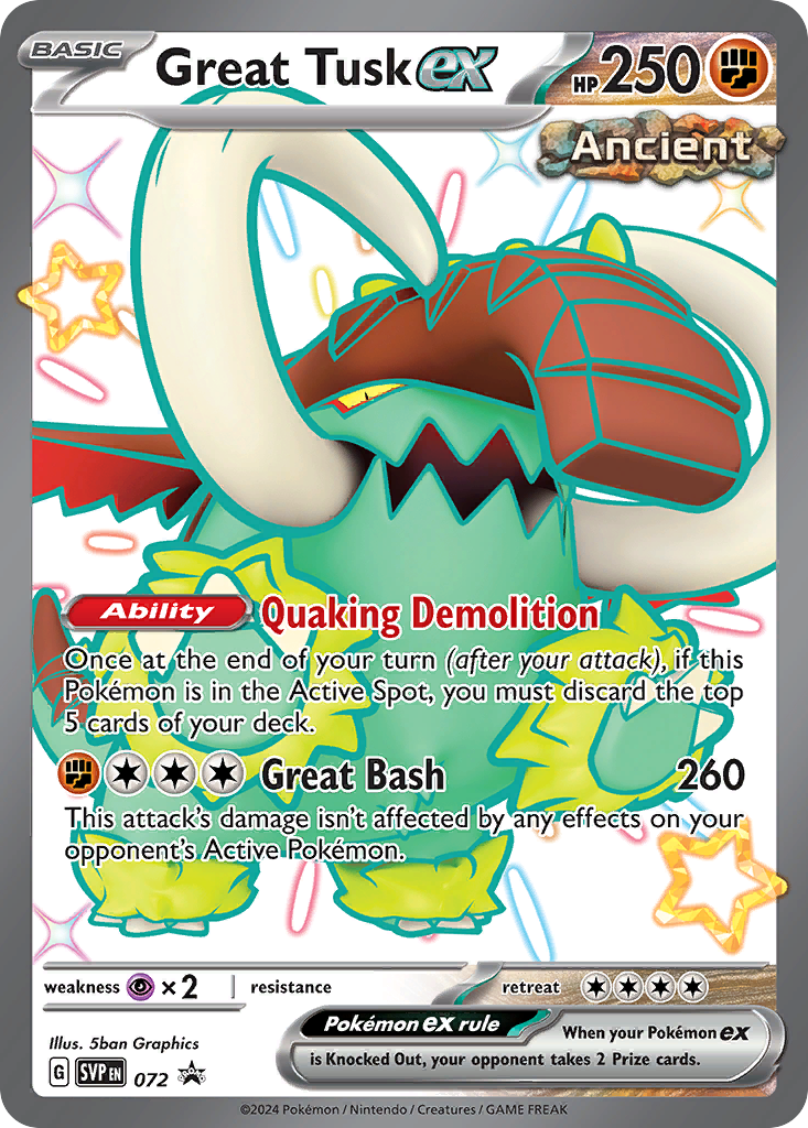 Great Tusk ex – Scarlet & Violet Black Star Promos 072 Pokémon card