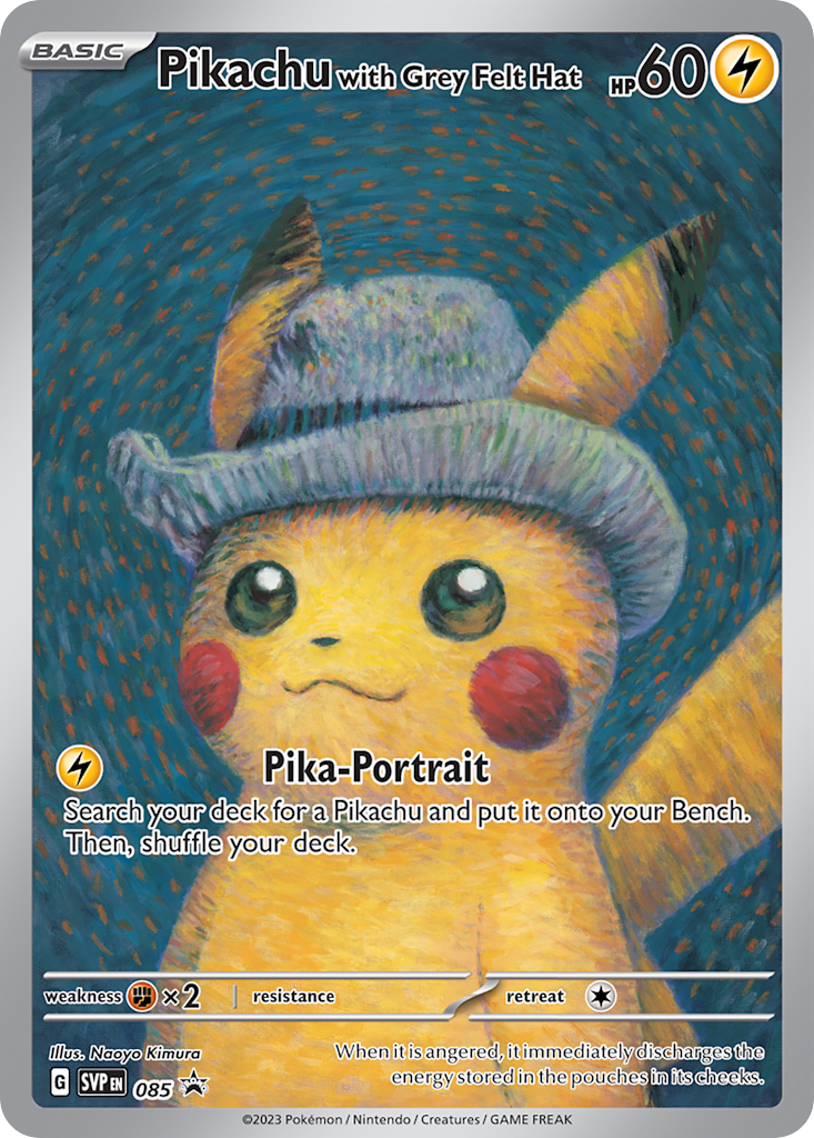 Pikachu with Grey Felt Hat – Scarlet & Violet Black Star Promos 085 Pokémon card