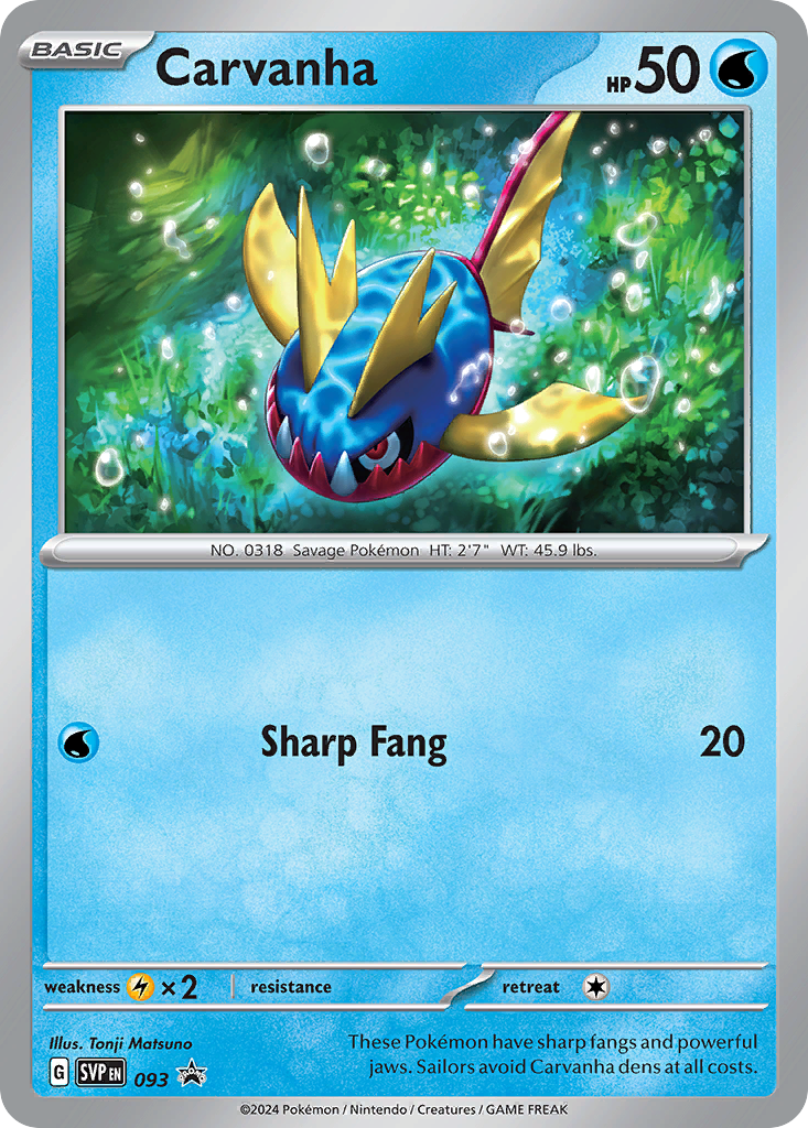 Carvanha – Scarlet & Violet Black Star Promos 093 Pokémon card
