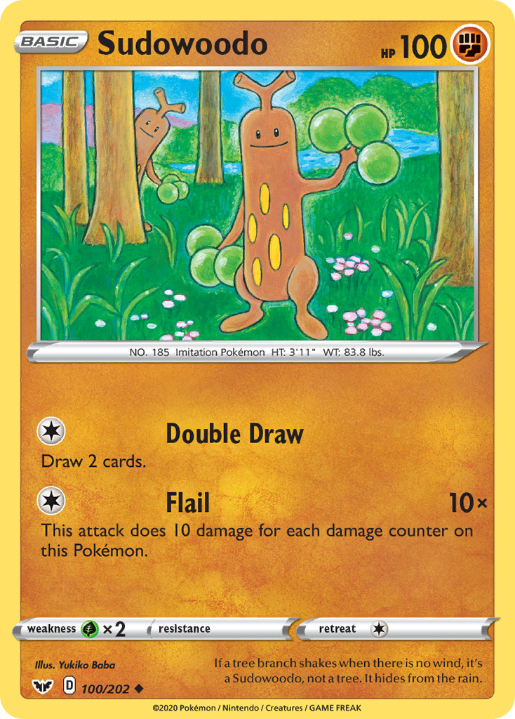 Sudowoodo – Sword & Shield 100/202 Pokémon card
