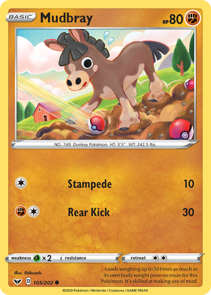 Mudbray – Sword & Shield 105/202 Pokémon card
