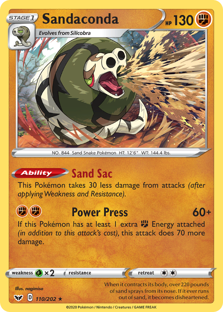 Sandaconda – Sword & Shield 110/202 Pokémon card