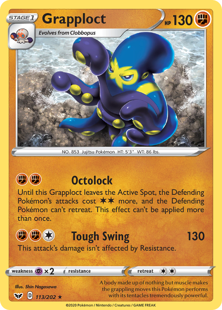 Grapploct – Sword & Shield 113/202 Pokémon card