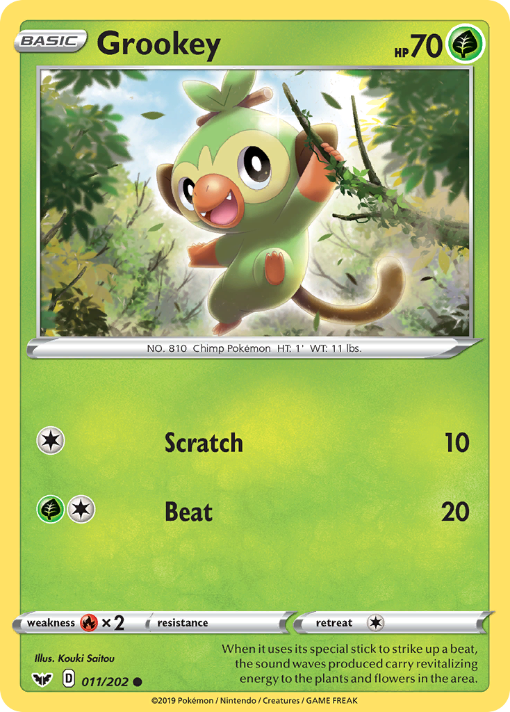 Grookey – Sword & Shield 011/202 Pokémon card