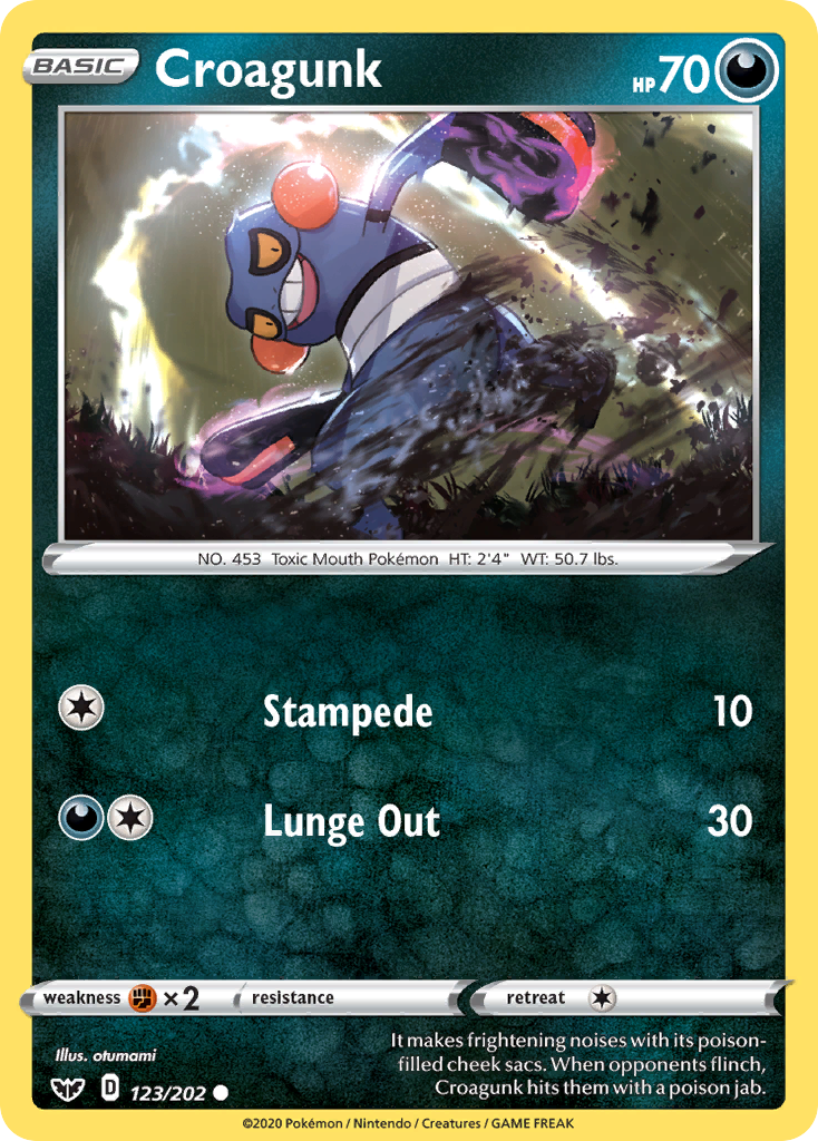 Croagunk – Sword & Shield 123/202 Pokémon card