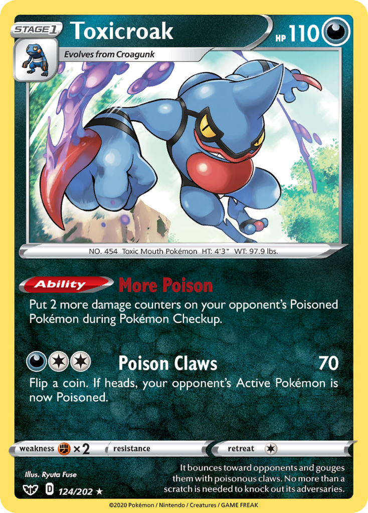 Toxicroak – Sword & Shield 124/202 Pokémon card