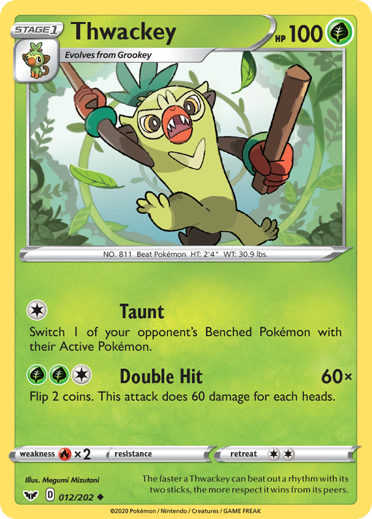 Thwackey – Sword & Shield 012/202 Pokémon card