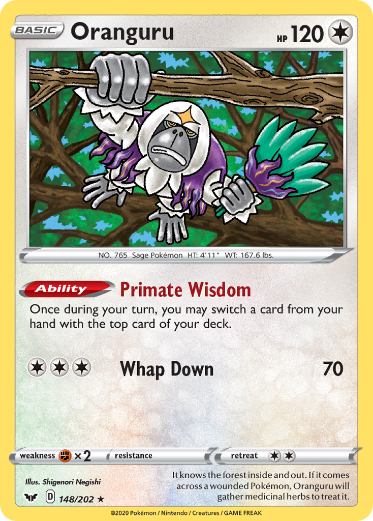 Oranguru – Sword & Shield 148/202 Pokémon card