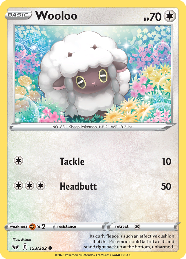 Wooloo – Sword & Shield 153/202 Pokémon card