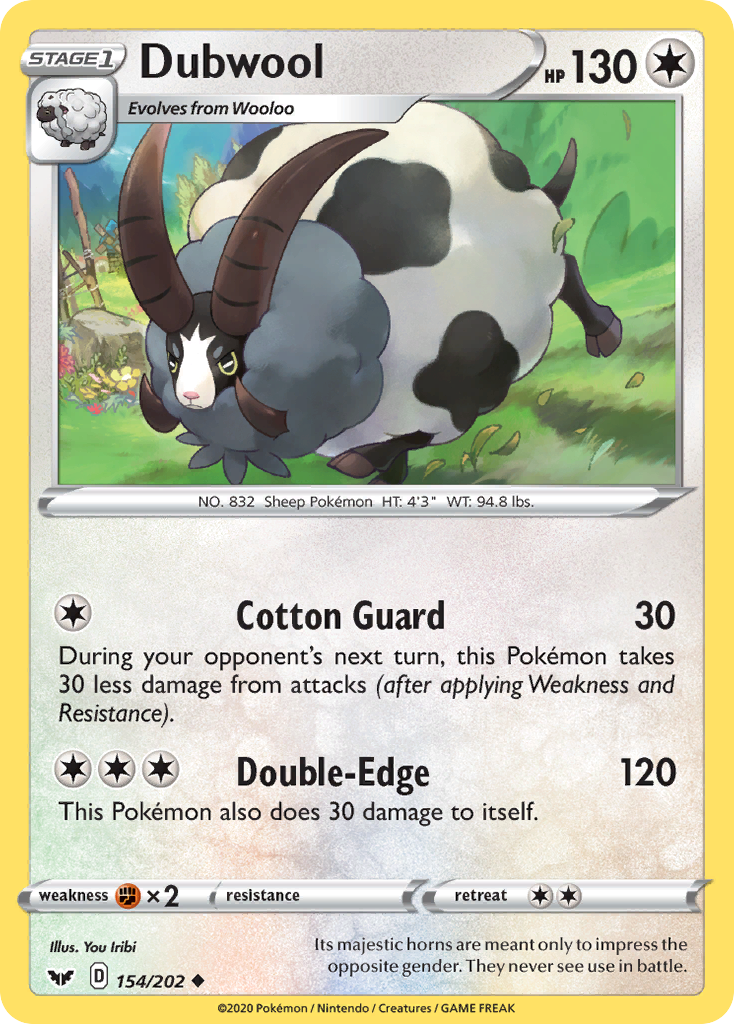 Dubwool – Sword & Shield 154/202 Pokémon card
