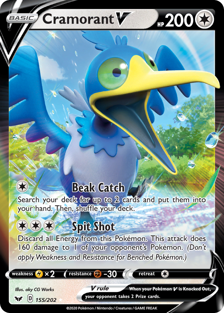 Cramorant V – Sword & Shield 155/202 Pokémon card