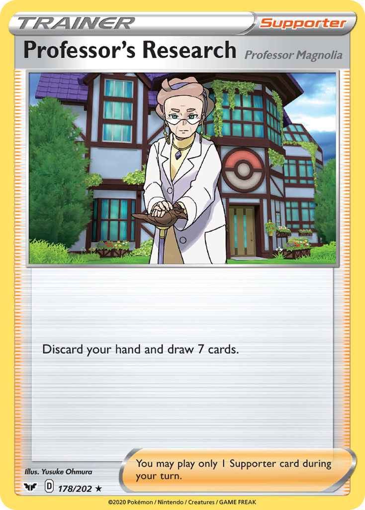 Professor's Research (Professor Magnolia) – Sword & Shield 178/202 Pokémon card