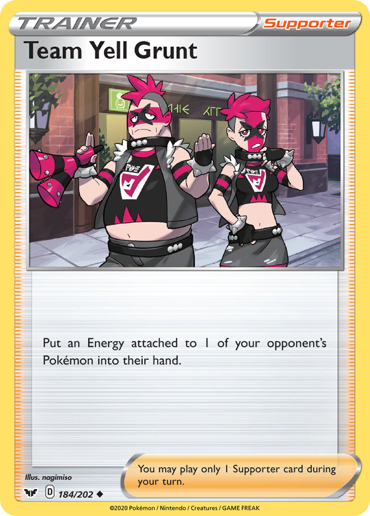 Team Yell Grunt – Sword & Shield 184/202 Pokémon card
