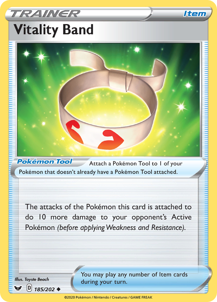 Vitality Band – Sword & Shield 185/202 Pokémon card