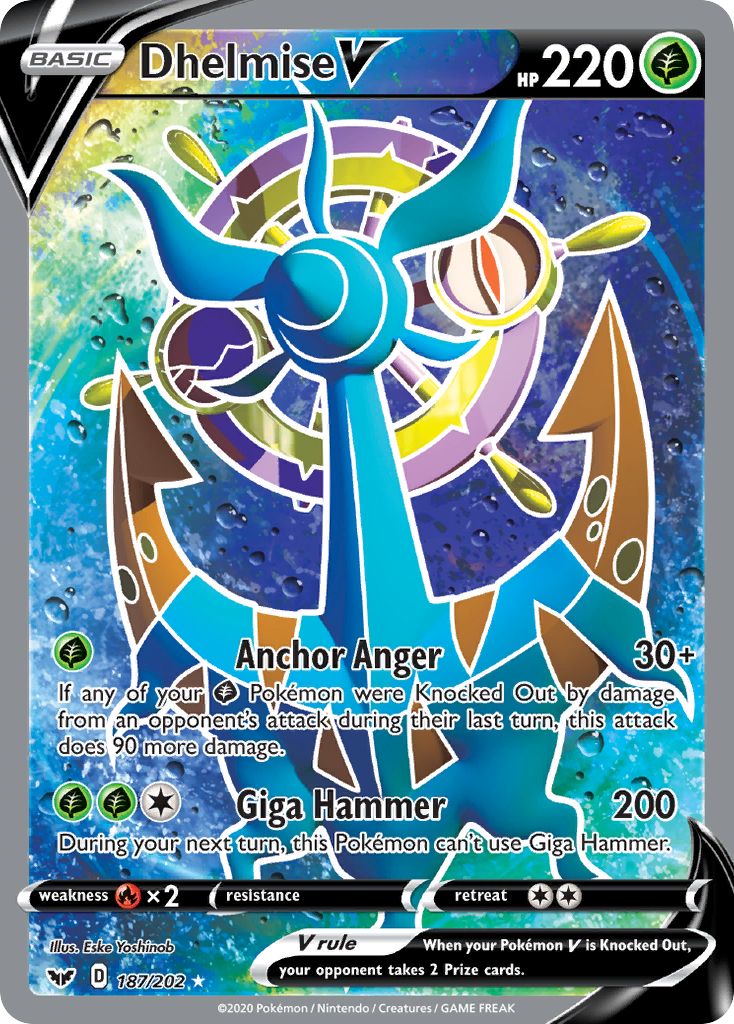 Dhelmise V – Sword & Shield 187/202 Pokémon card