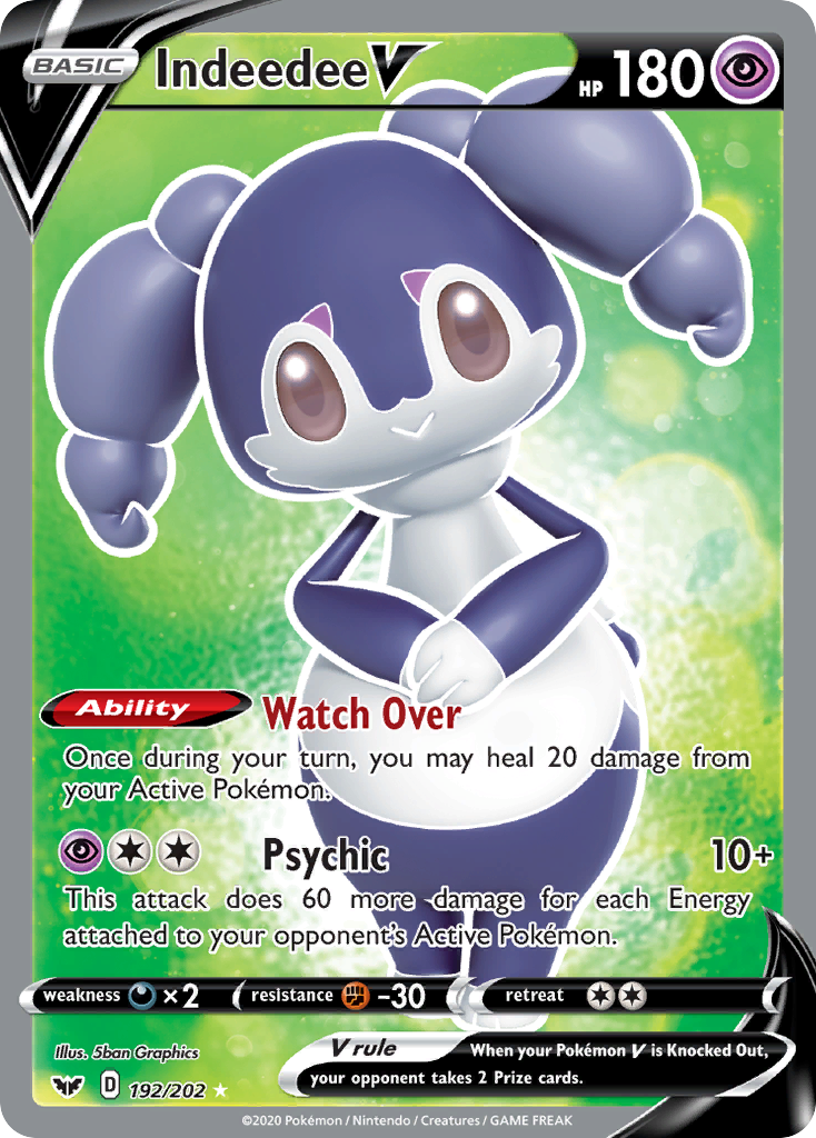 Indeedee V – Sword & Shield 192/202 Pokémon card