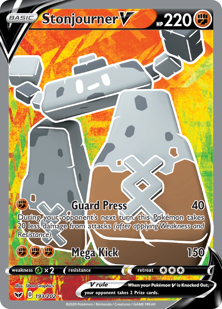 Stonjourner V – Sword & Shield 193/202 Pokémon card