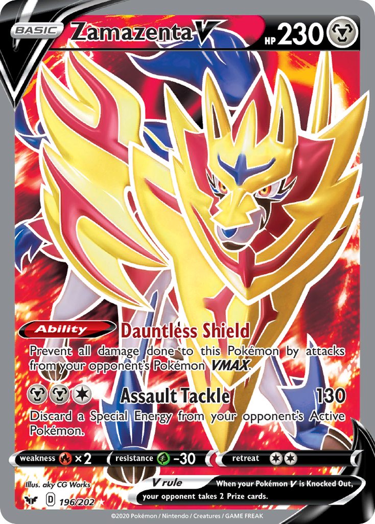 Zamazenta V – Sword & Shield 196/202 Pokémon card