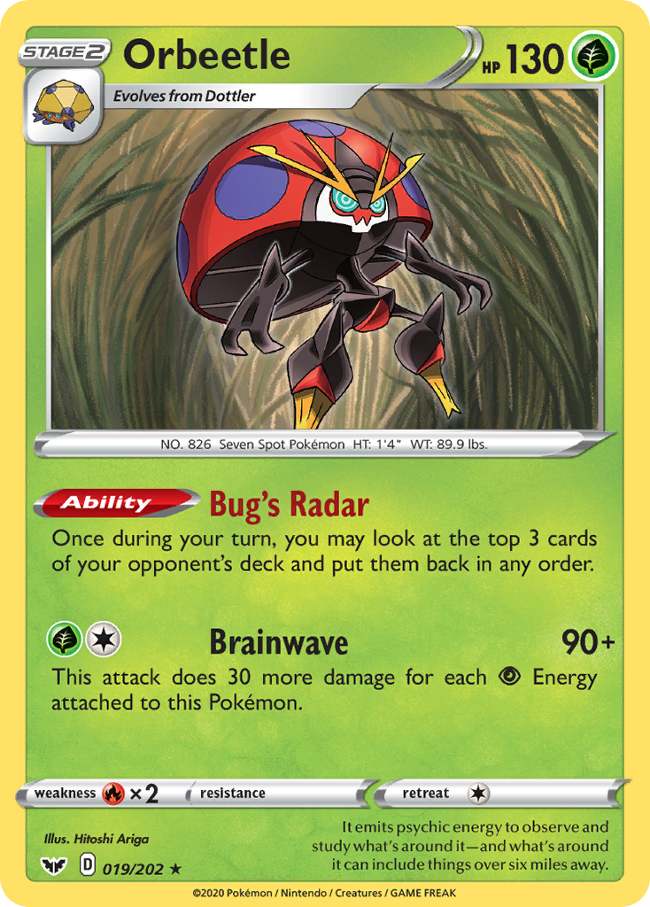 Orbeetle – Sword & Shield 019/202 Pokémon card
