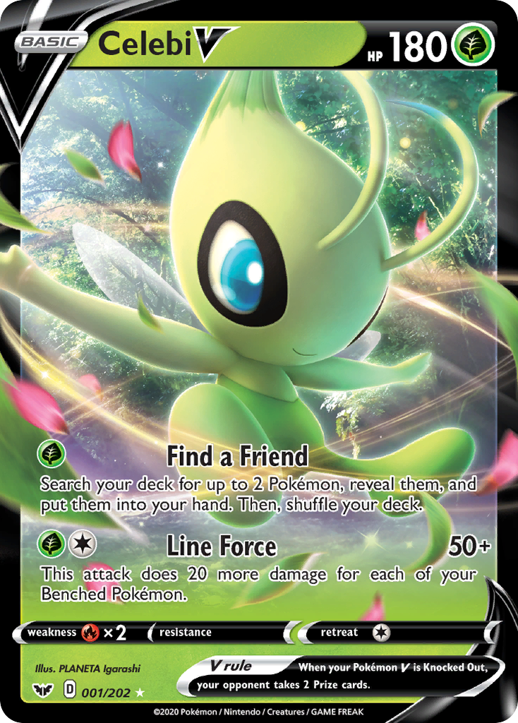 Celebi V – Sword & Shield 001/202 Pokémon card