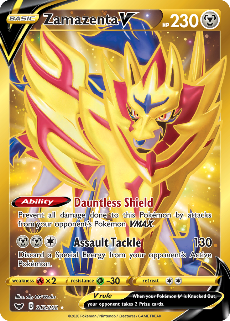 Zamazenta V – Sword & Shield 212/202 Pokémon card