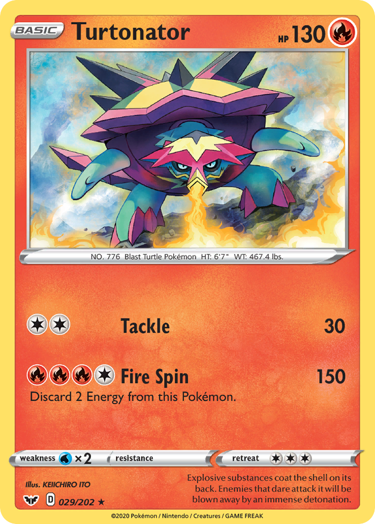 Turtonator – Sword & Shield 029/202 Pokémon card