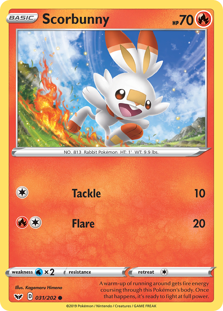 Scorbunny – Sword & Shield 031/202 Pokémon card