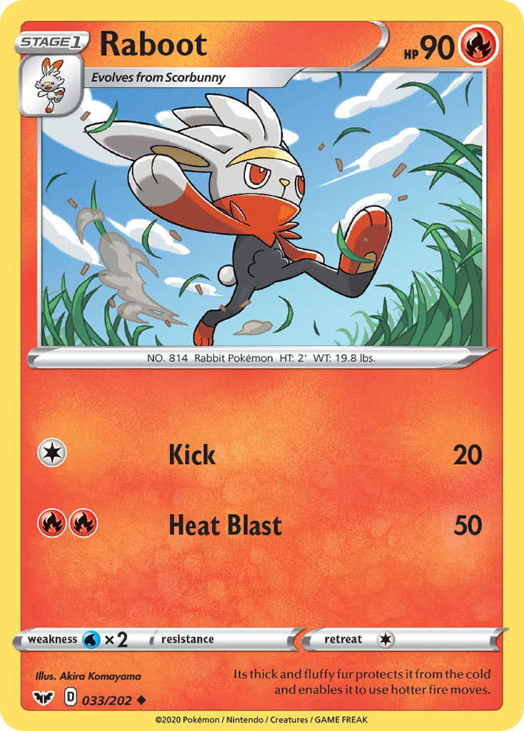 Raboot – Sword & Shield 033/202 Pokémon card