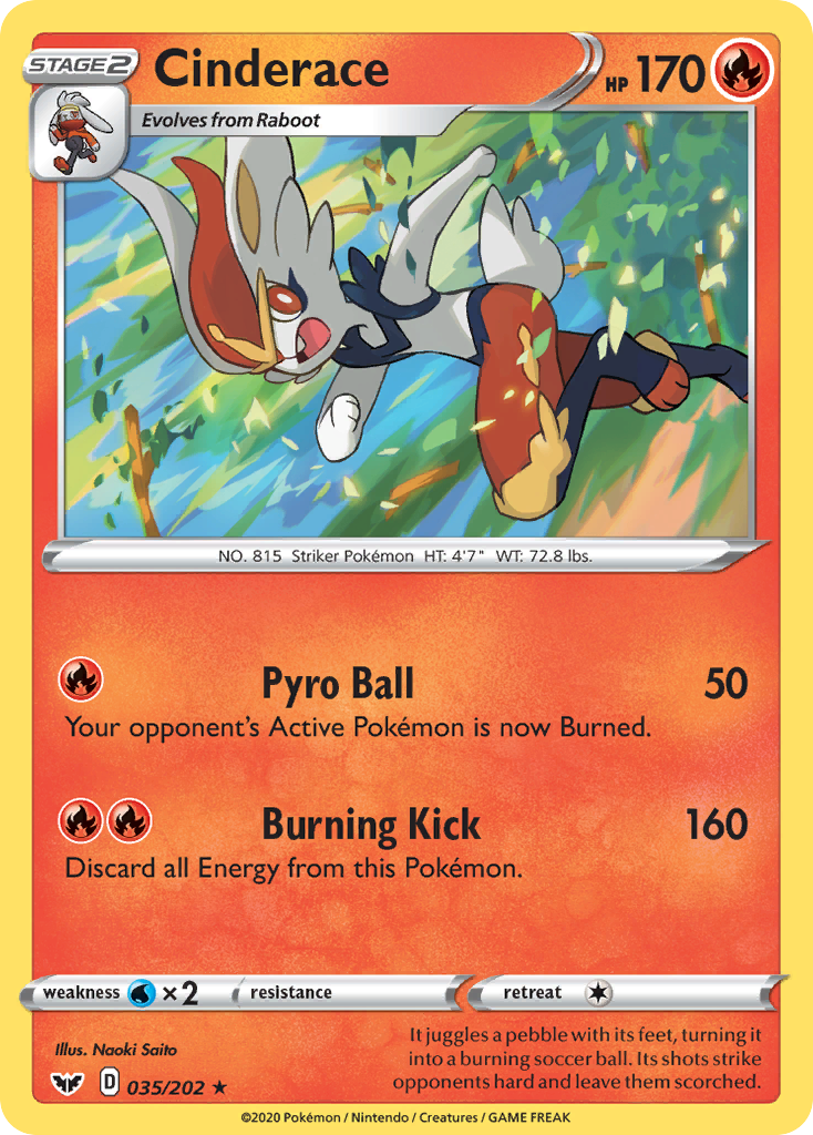 Cinderace – Sword & Shield 035/202 Pokémon card