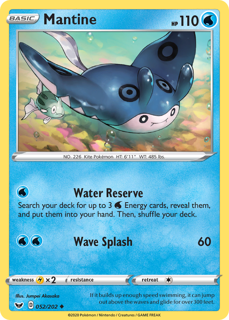 Mantine – Sword & Shield 052/202 Pokémon card