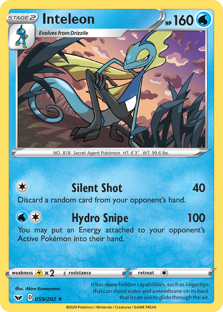 Inteleon – Sword & Shield 059/202 Pokémon card
