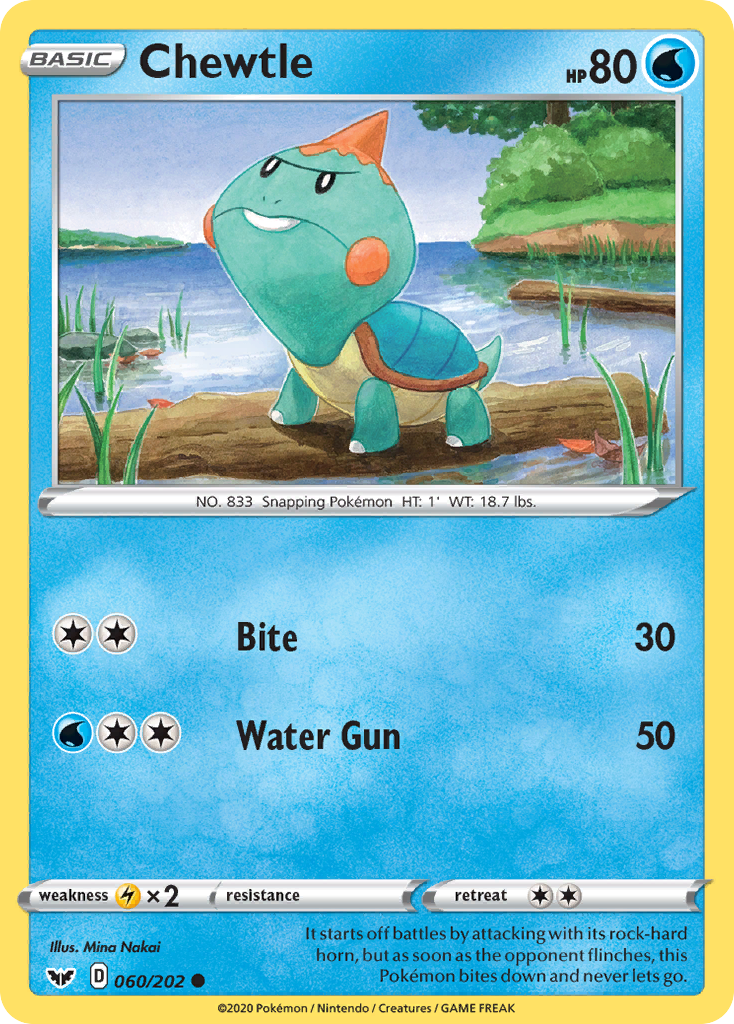 Chewtle – Sword & Shield 060/202 Pokémon card