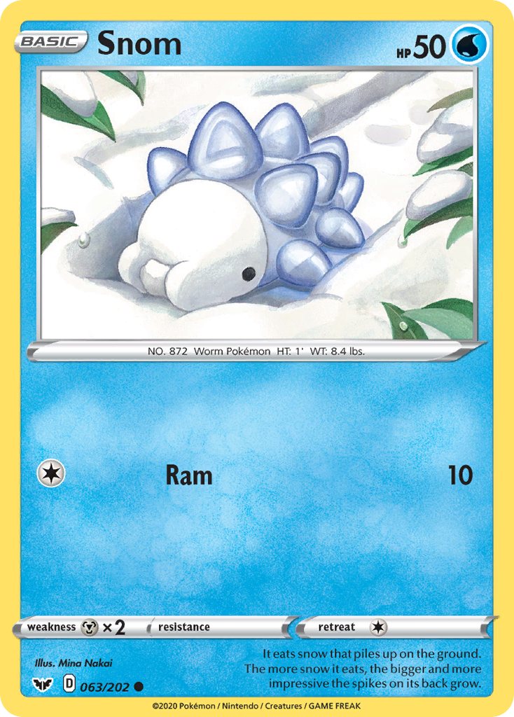 Snom – Sword & Shield 063/202 Pokémon card