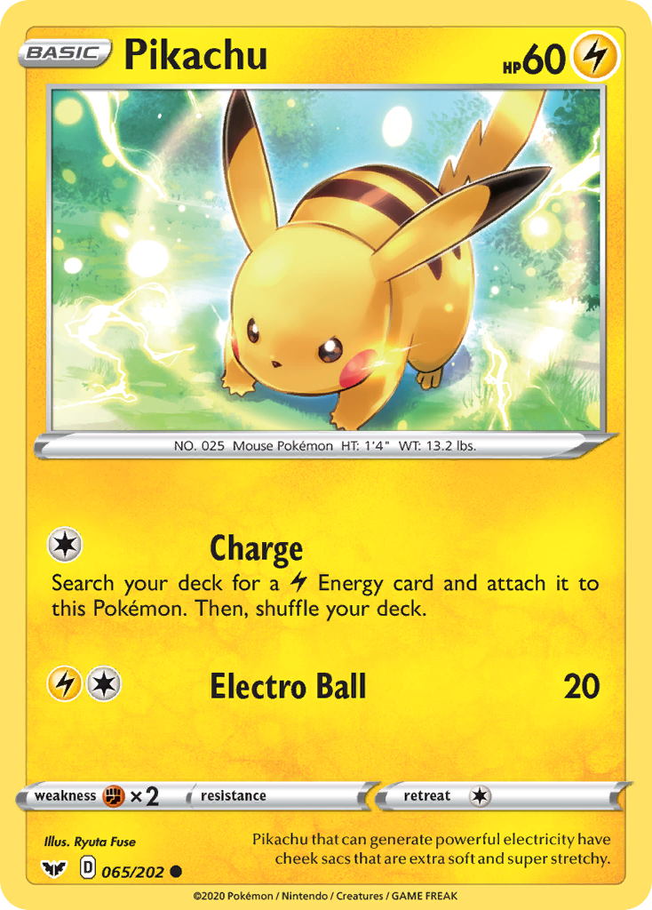 Pikachu – Sword & Shield 065/202 Pokémon card