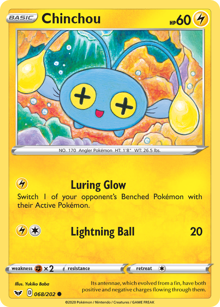 Chinchou – Sword & Shield 068/202 Pokémon card