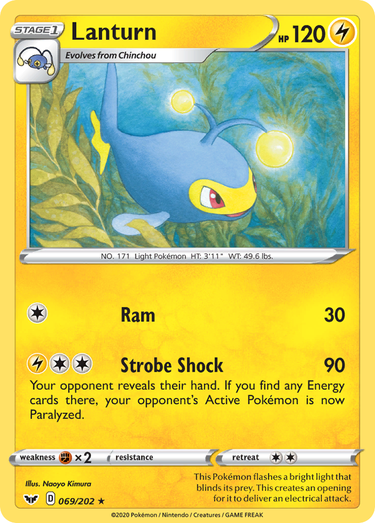 Lanturn – Sword & Shield 069/202 Pokémon card