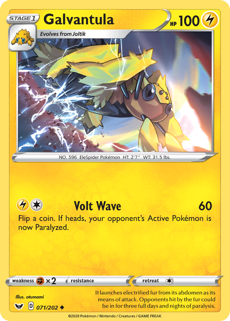 Galvantula – Sword & Shield 071/202 Pokémon card