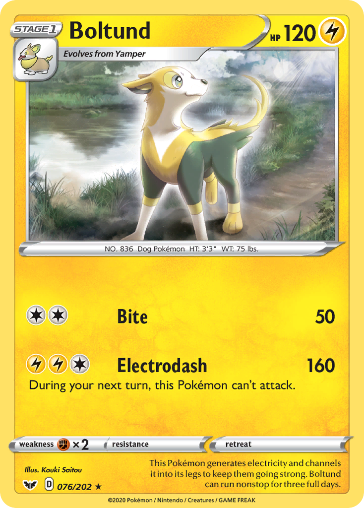 Boltund – Sword & Shield 076/202 Pokémon card