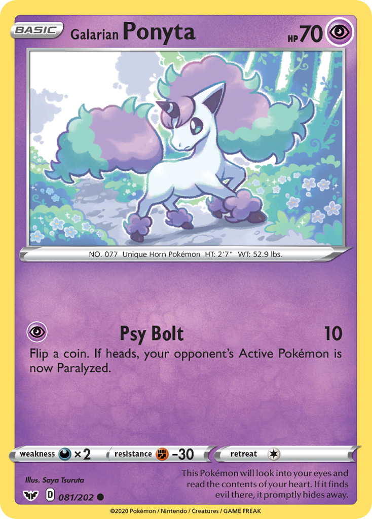 Galarian Ponyta – Sword & Shield 081/202 Pokémon card