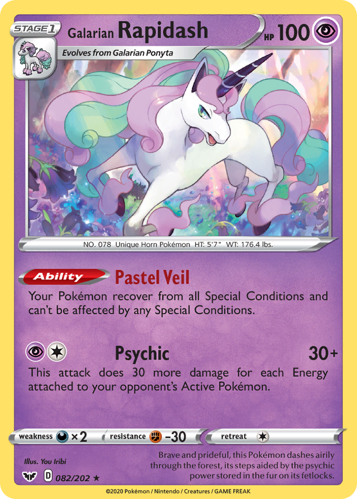 Galarian Rapidash – Sword & Shield 082/202 Pokémon card