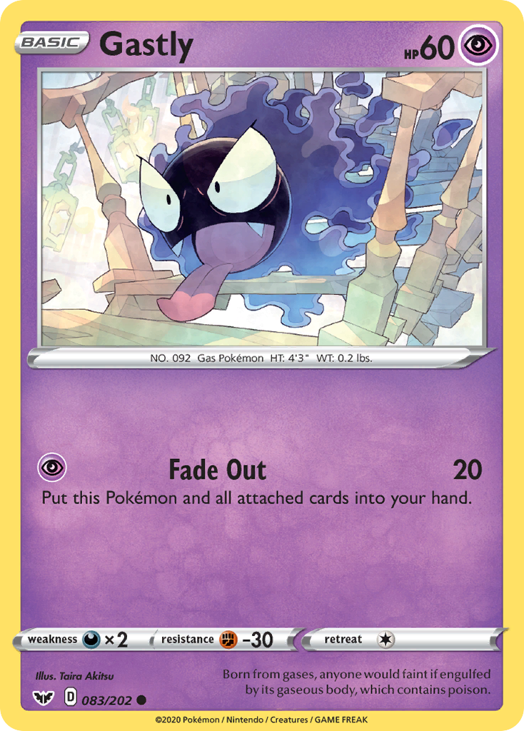 Gastly – Sword & Shield 083/202 Pokémon card
