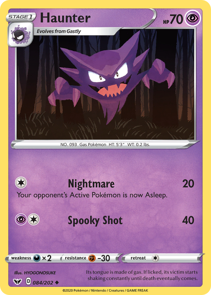 Haunter – Sword & Shield 084/202 Pokémon card