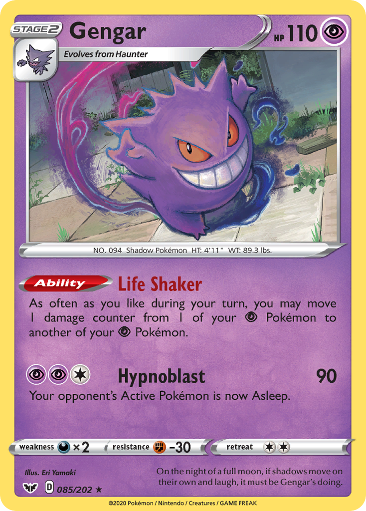 Gengar – Sword & Shield 085/202 Pokémon card